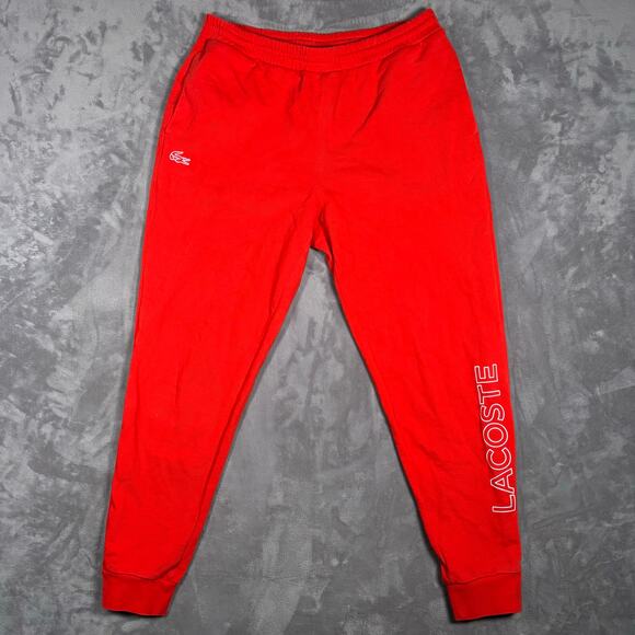 Lacoste Red Jogger Sweatpants Mens Large - Picture 1 of 6